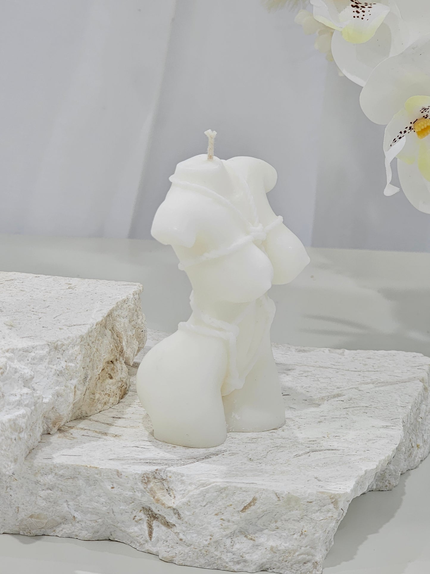 Busty Model with Rope Candle