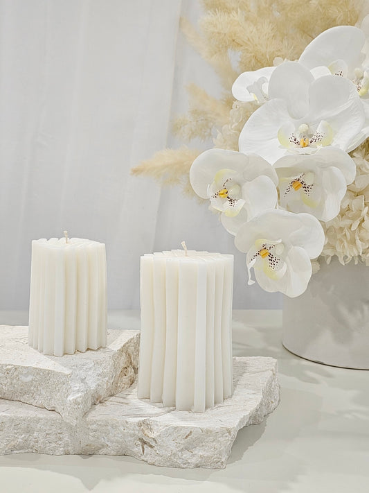 Lined Geometric Candle