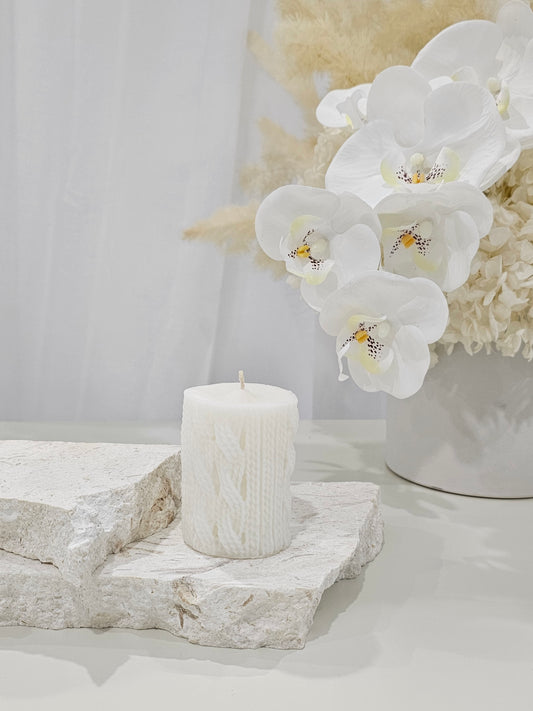 Knitted Pillar Candle