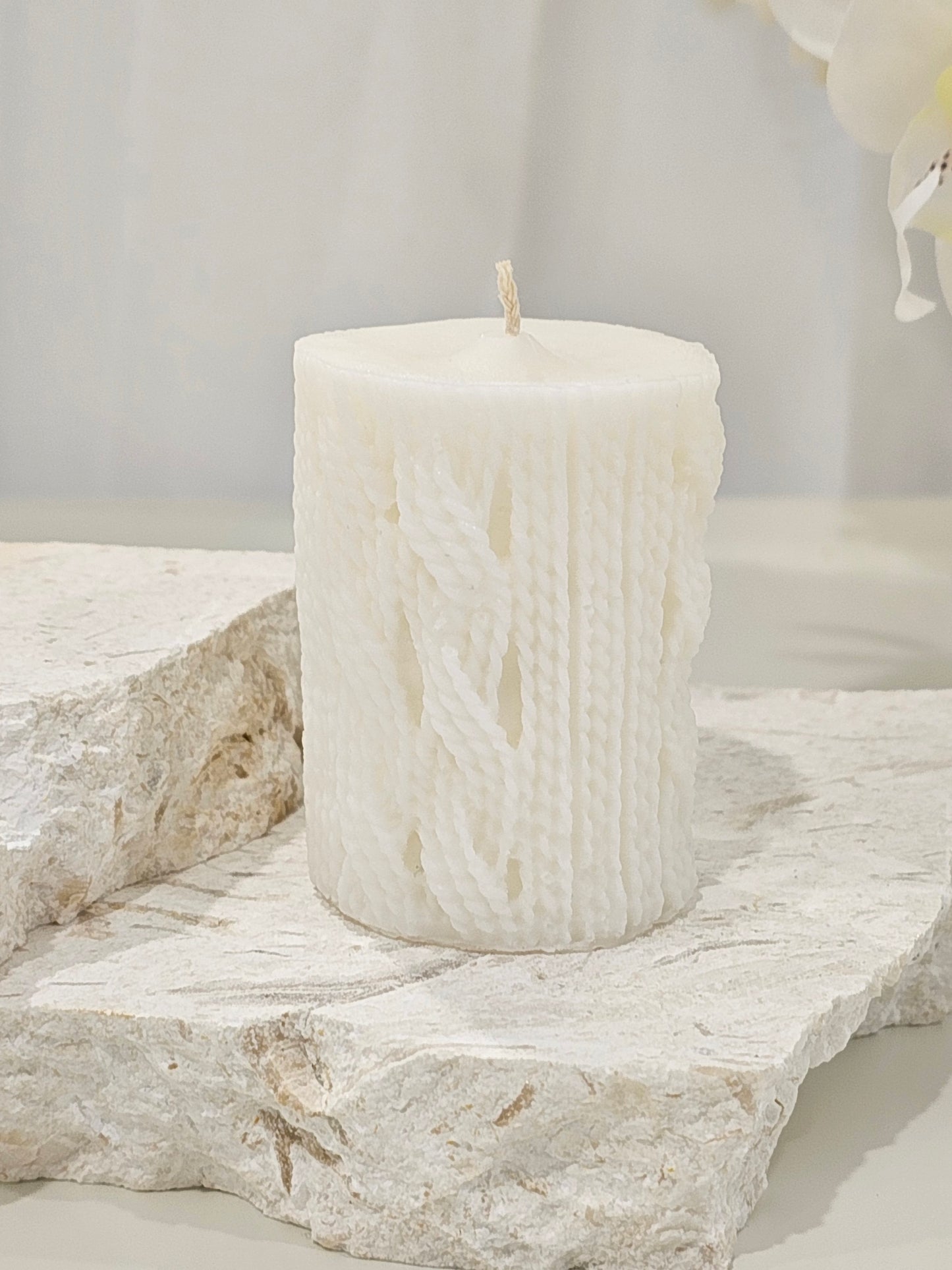 Knitted Pillar Candle