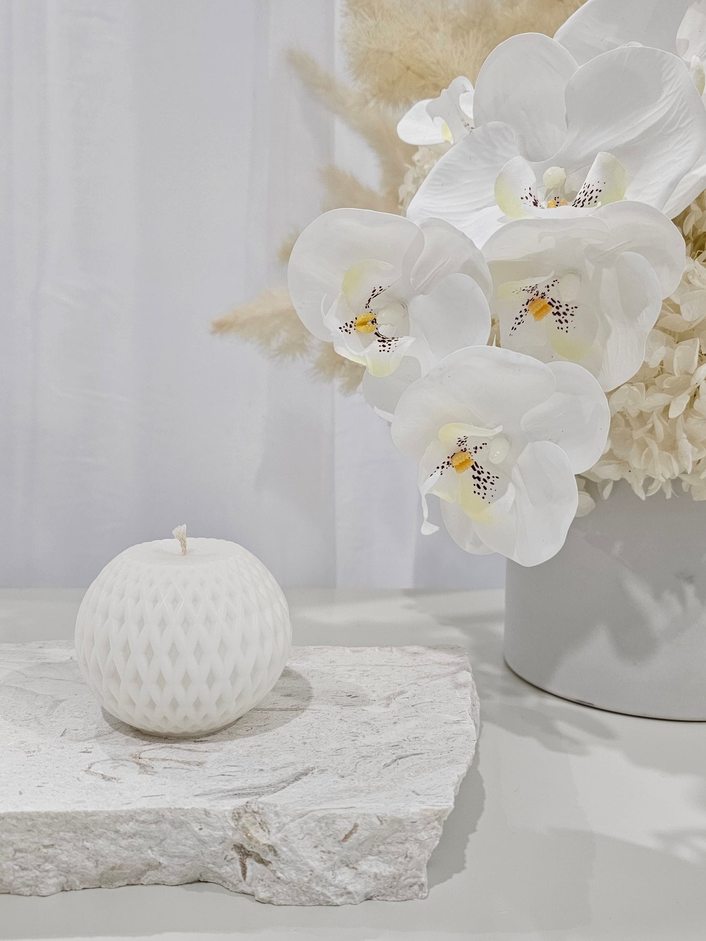 Diamond Cut Ball Candle
