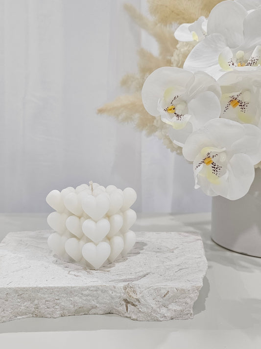 Hearts Cube Candle