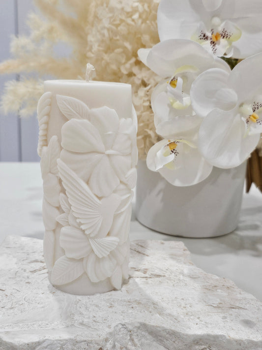 Humming Bird Pillar Candle